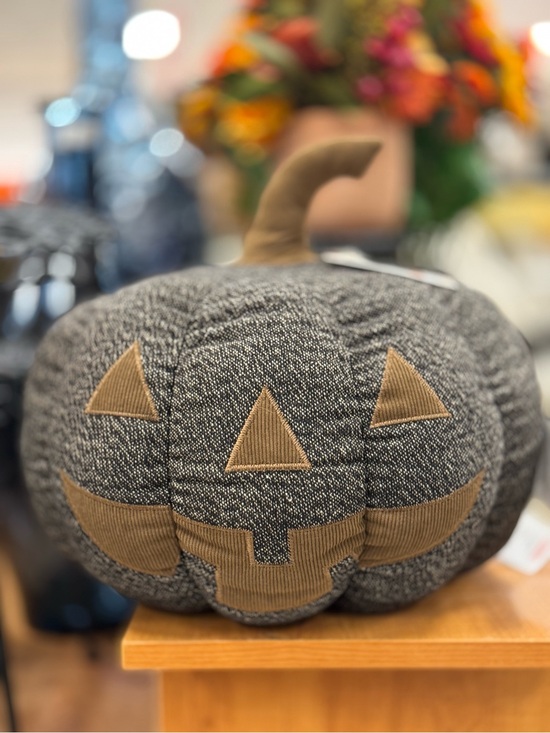Other - The farmhouse Gray & Tan Jack-O'-Lantern Decorative Pillow